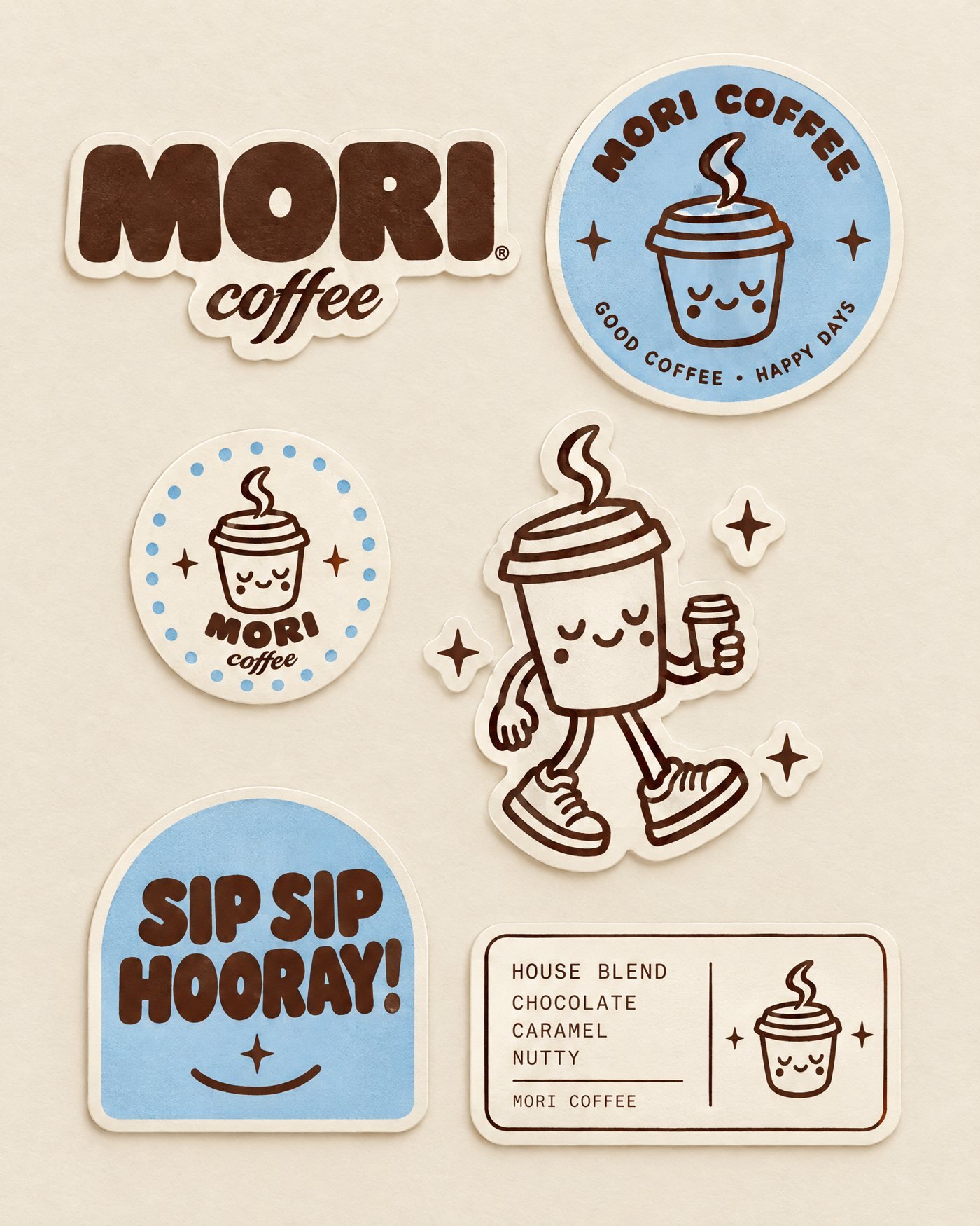 Mori Coffee sticker set